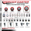 Service Caster 5'' Red Poly Swivel 1-1/8'' Expanding Stem Caster Set 2 Total Lock Brakes, 4PK SCC-EXTTL20S514-PPUB-RED-2-S-2-118